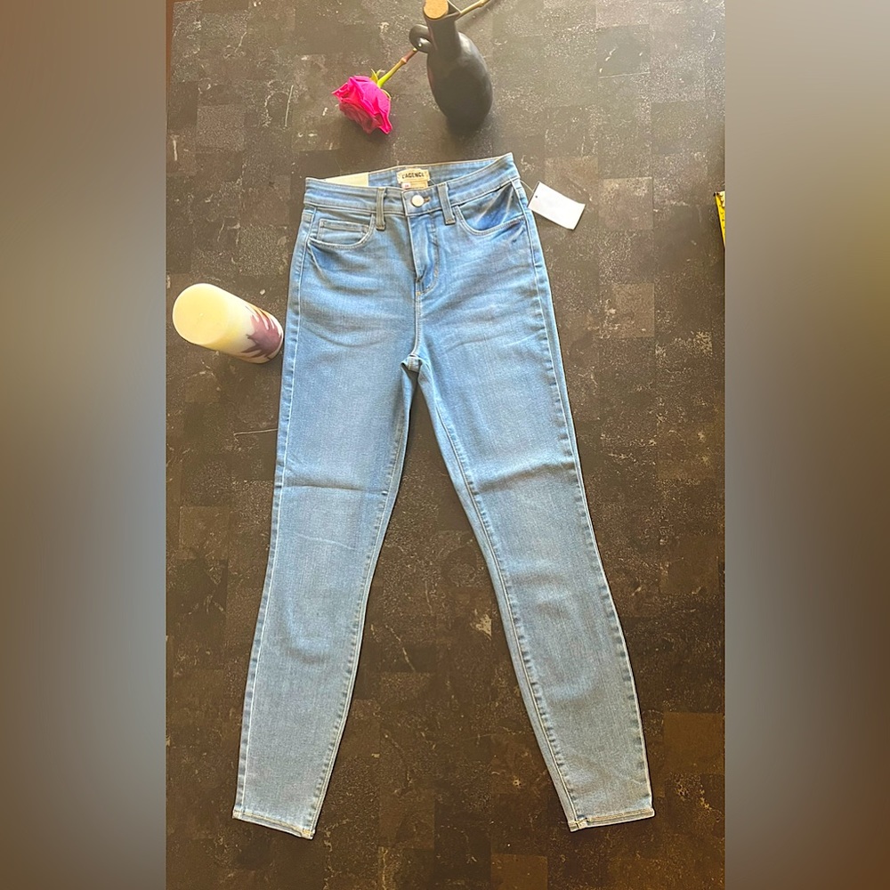 SALE! NWT L’AGENCE “Margot” HR skinny jeans in cascade, sz 24, retail $255.